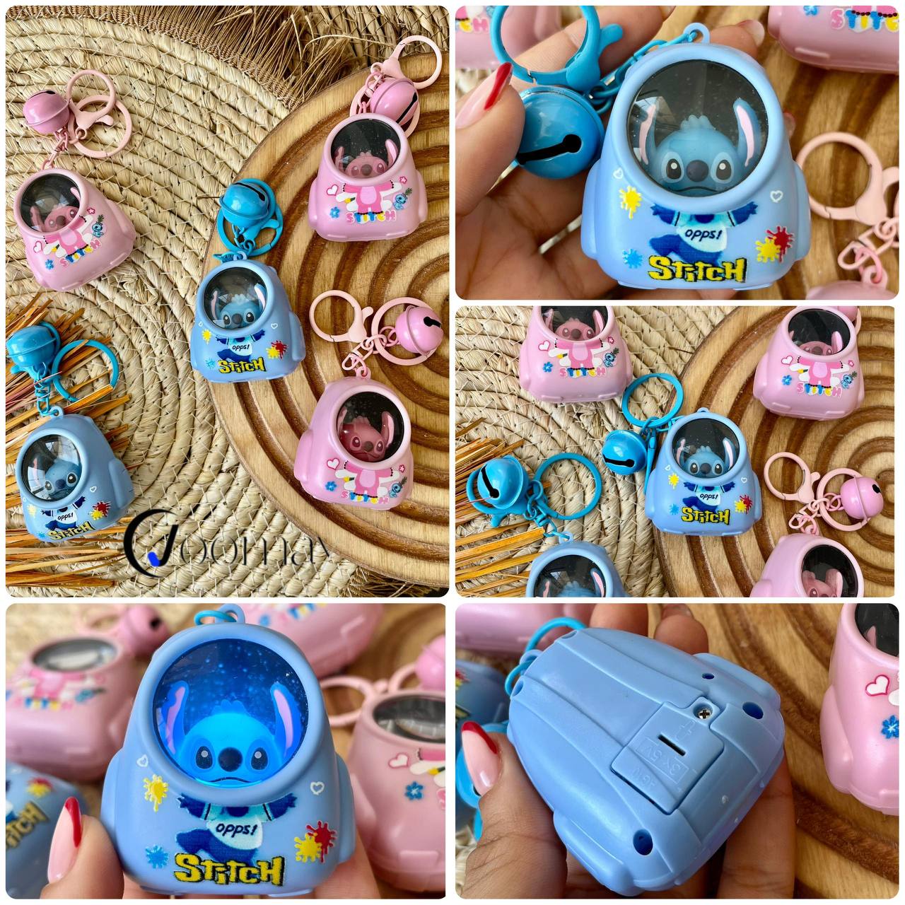 جاکلیدی چراغ‌دار استیچ (Stitch) طرح فضانورد
