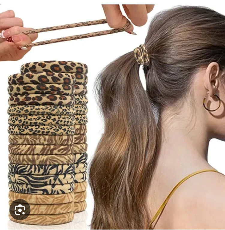 کش مو طرح پلنگی – پک 4عددی استرچ نرم