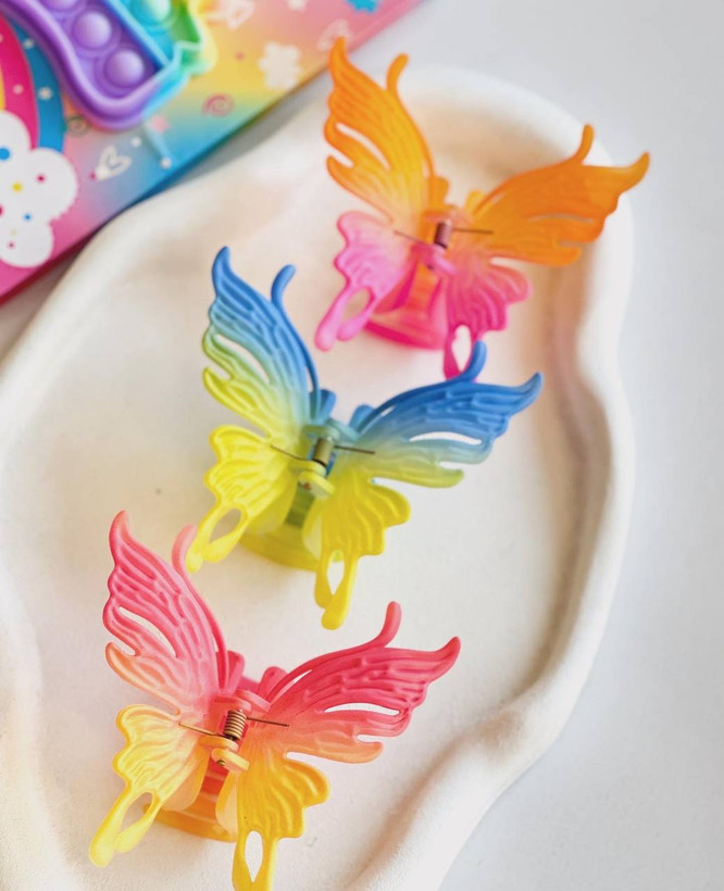 گیره مو پروانهای رنگی فانتزی 🦋🌈
