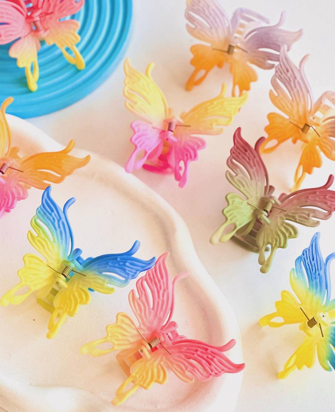 گیره مو پروانهای رنگی فانتزی 🦋🌈