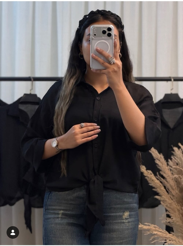 شومیز زنانه ساده و گرهی