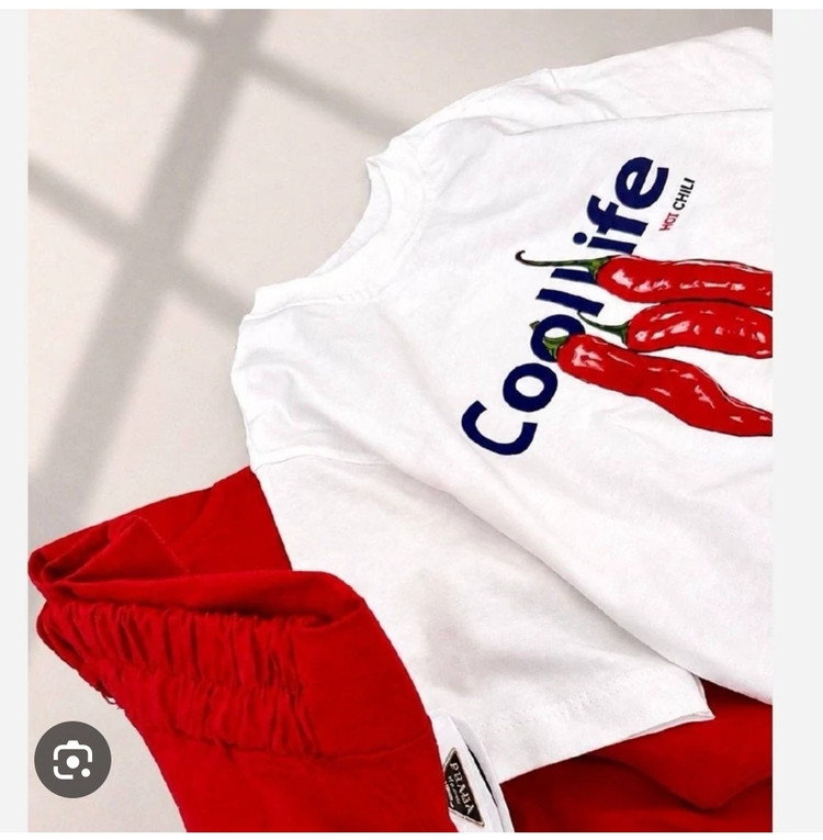 👕 تیشرت باکسی آستین سهربع طرح فلفل «Cool Life»
